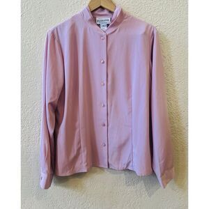 Vintage Pendleton Women's Blouse Sz 16 Long Sleeve Button Front Top Mauve